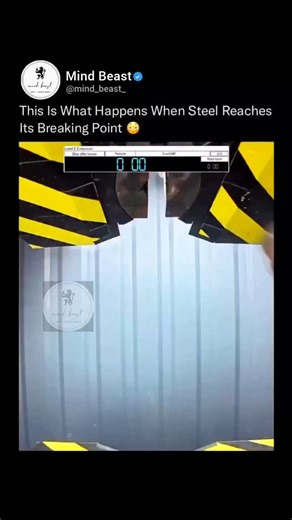 Mind Beast on Instagram: "Most people have no idea just how much force it takes to tear solid steel apart - and the real number is staggering ⚠️ In a tensile test like this, a steel rebar is clamped into a machine that pulls from both ends with precise, escalating pressure, stretching the metal millimeter by millimeter until it finally fails. What you're seeing is the physics behind every skyscraper, bridge, tunnel, and highway. Tensile strength tells engineers exactly how much pulling force a s