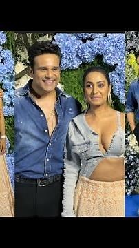 Kashmira Shah with husband Krishna Abhishek at Aishwarya and Sahil wedding reception 💐💥📷
