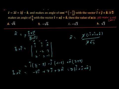 Let a be a unit vector perpendicular to the vectors b=i-2j+3k and c=2i+3j-k and makes an angle