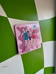 44K views · 1.2K reactions | I love making your home decor fantasies a reality, y’all choose the coolest colors combos and this one is no different. This one is called sucker punch but you can also just get the ladies which is called boxing ladies. Both are such great funky statment wall art pieces and the light switch covers are such a great renter friendly option. | Mindflowers Shop | Facebook