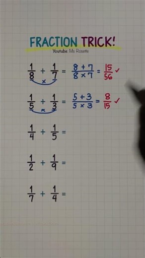 Quick and Easy Hack in adding unit fractions #fraction #mathtricks #basicmaths