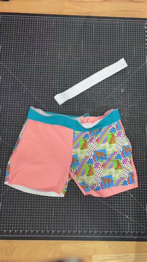 Sewing men’s swim trunks