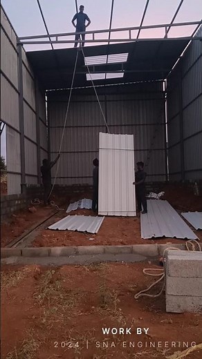 How to lift roofing sheet to 16 ft hight‪@snaengineering‬