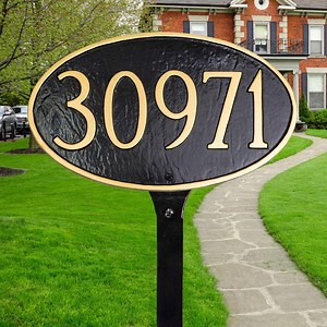 Custom Aluminum Oval Address Signs - 6 Sizes: Metal Wall or Lawn Oval Plaques, Long Lasting UV Resistant Powder Coat - Etsy