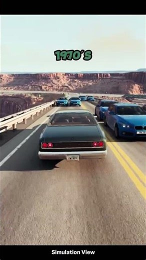 Car stability simulation from the 1960s to 1980s | CarSimTV | #shorts #simulation #automobile