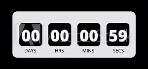 One day countdown timer one minute animation from 60 to 0 seconds, 60 Seconds countdown, Day hour minute and second countdown timer, Countdown