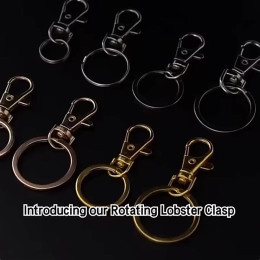Rotating Lobster Clasp Metal Keychain Accessories 25mm Zinc Alloy Split Key Ring Hardware Spring Hook Keychain