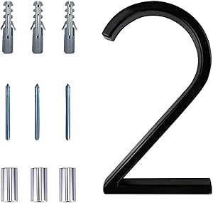 Floating Modern House Numbers 5 inch, Deamos Zinc Alloy Home Address Number for Outside House with Reflective Paint Finish Black, Floating Mount or Flush Mount