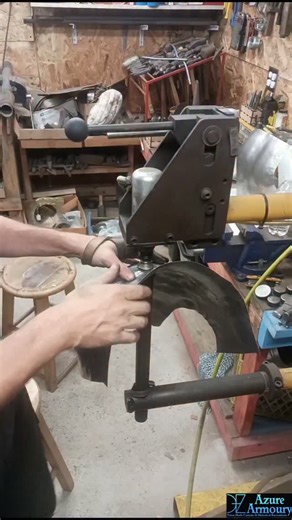 Dez Armstrong on Instagram: "It's planishing time! Get it... Like Ben Grimm... Anyways, this breastplate is a copy of an old Victorian one I had access to recently. Someday I'll finish it, someday might be soon... Who knows? #azurearmoury #armor #breastplate #wip #metalshaping"