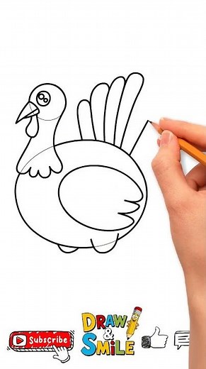 How To Draw a Cute Turkey Step by Step #howtodraw #stepbystep #artforkids #turkey #thanksgiving