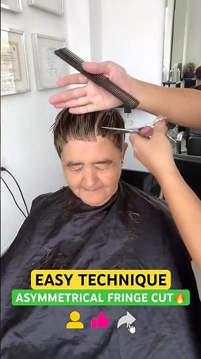 EASY TECHNIQUE ASYMMETRICAL FRINGE HAIRCUT: Complete Tutorial Linked Below! 🔥🔥🔥