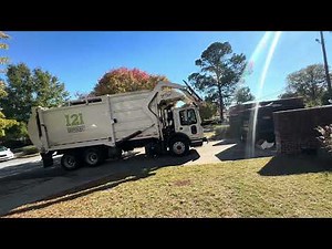 121 Disposal Mack MRU EZ Pack front loader garbage truck slamming dumpsters