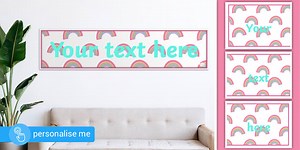 Pastel Rainbow Editable Banner