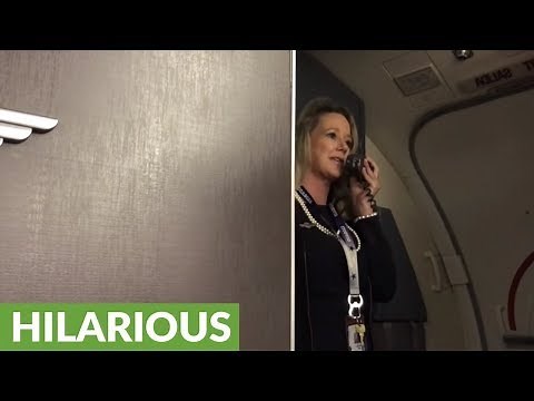 Hilarious Southwest Airlines flight attendant's PA speech