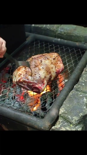 Epic Lamb Pot Roast on a fire🔥 Slow-cooked lamb, golden bread, and hearty vegetables. #shorts
