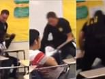 Cop flips student and desk over & drags her out of classroom