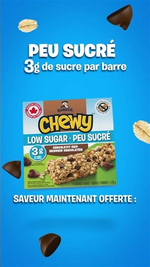 Barres tendres Quaker Chewy® Peu Sucré