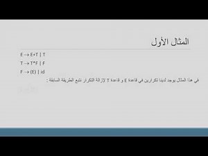 Compiler Design (المترجمات) | Eliminate Left Recursion