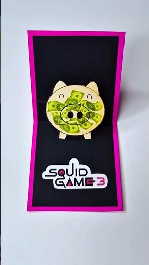 DIY Squid Game 3: Pig Money Bank Pop Up Card 🐷 Fun & Easy Paper Craft