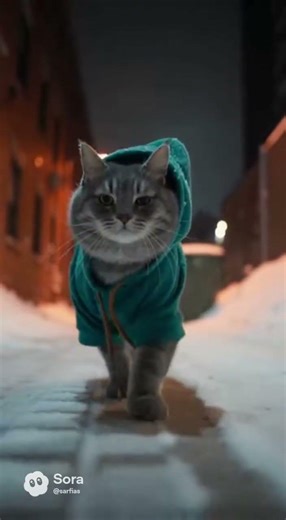 Straight Outta Winter 🧊🐾 #sora2 #aivideo #merakiai #cat #catshorts #catvideos #winter #catlovers