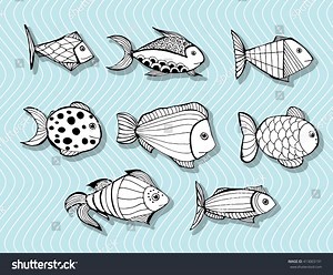 Stylized Fishes Aquarium Fish Ornamental Fish Stock Vector (Royalty Free) 413003191 | Shutterstock