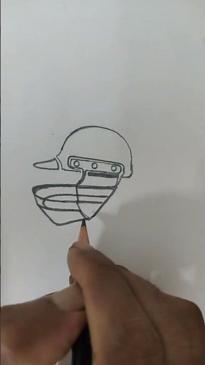 how to draw cricket helmet icon easy method