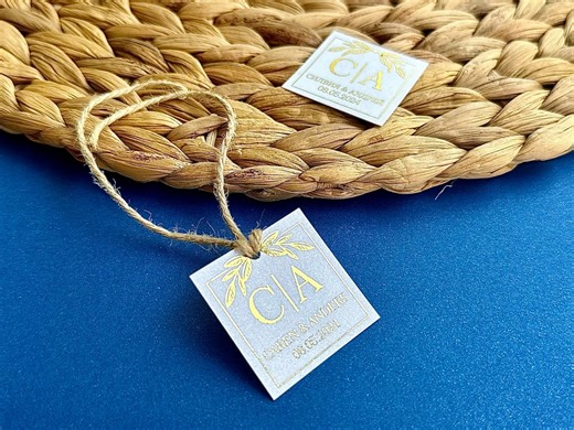 Personalized Foiled Wedding Favor Tags: Custom Thank You Keepsake - Etsy