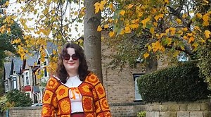 Outfit with a homemade cardigan