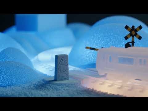 Aerogel Railroad Crossing Miniature | Futuristic Diorama