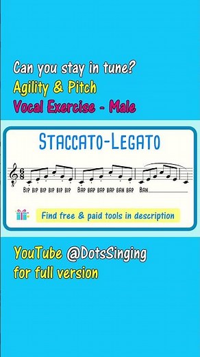 Agility and Pitch Vocal Exercise - Male ✅ Can you keep it in tune?