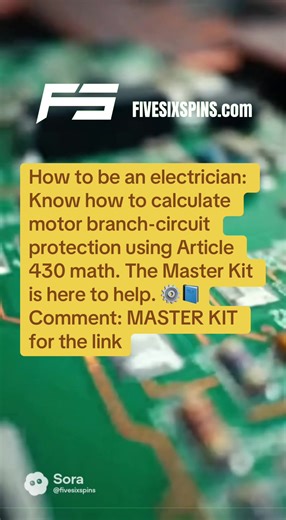 How to be an electrician: Know how to calculate motor branch-circuit protection using Article 430 math. The Master Kit is here to help. ⚙️📘 Comment: MASTER KIT for the link