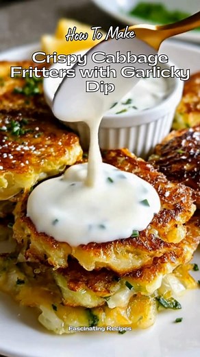 23K views · 144 reactions | Crispy Cabbage Fritters with Garlicky Dip...