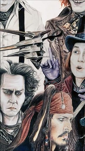 All Of Johnny Depp’s Roles In One Drawing