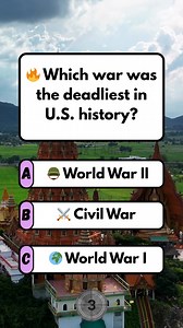 38K views · 4.3K reactions | Which war was the deadliest in U.S. history? #quiz #fun #puzzle #brainteaser #fblifestyle #SmartQuiz | Unicbox Lagecy | Facebook