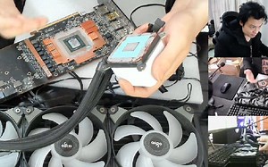 拆解没差老师独家定制RX5700/5700XT公版非公显卡改一体水冷终极解决方案相关配件（显存与芯片均热板导热板散热板 导热硅胶垫片等）