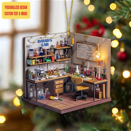 Personalized Science Lab Ornament 2025, Custom Scientist Gift, Science Lover Christmas Ornament, Laboratory Decor Keepsake - Etsy