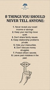 853K views · 3K reactions | 8 things you should never tell anyone | Lessons Taught By Life | Facebook