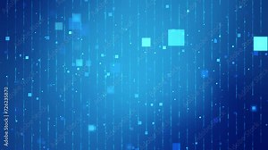 Technology digital data transfer cyberspace background concept. Abstract particle futuristic network connections cybersecurity high tech dark blue background. Stock Video