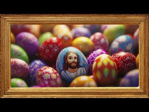 Jesus Easter Egg Painting in 4K | Christian Easter Screensaver with Colorful Eggs