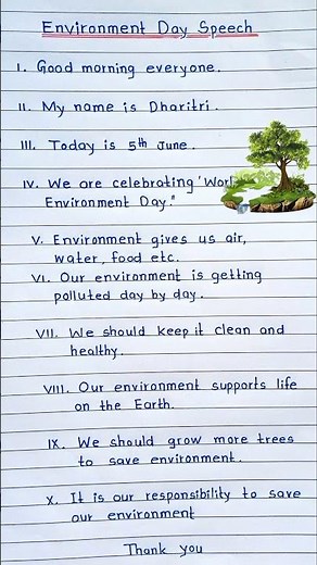 World Environment Day Speech.