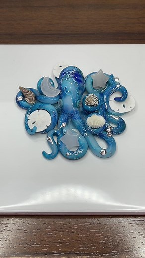 Octopus Clay Sculpture: Polymer Clay Crystal Sculpture