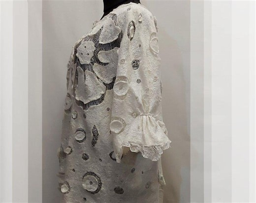 Felted Merino Wool and Natural Silk Blous/ Handmade/ Lightweight Tunic/ Made in Ukraine. - Etsy