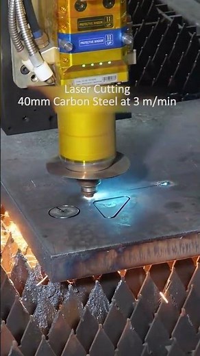 40mm Carbon Steel Laser Cutting at 3m/min