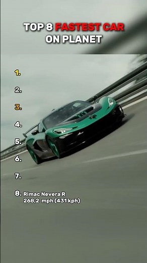 The 8 FASTEST Cars Ever Recorded 🏎️💨