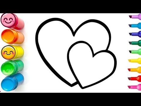 How To Draw 2 Hearts Easy | Step By Step Tutorial
