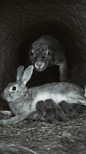 Predator Breaks Rabbit Nest at Night 😳 #wildlife #shorts