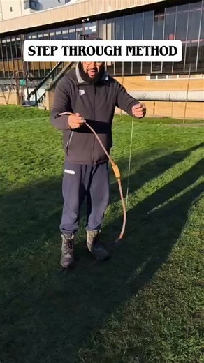 Archery for All on Instagram: "Step through method of stringing a bow. More techniques to follow each month. #bow #archery #technique #skill"