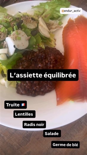 Alain Roche coach trail on Instagram: "Restez simple dans votre nutrition ! Choisissez des bons produits, mangez modérément … et tout ira bien ! Idéalement une assiette équilibrée pour le lunch comprend : 🔸Un apport en protéine 🔸Un apport en glucides complexes 🔸Un apport en lipides ( oméga 3 et autres acides gras insaturés via poisson gras ou huile végétale avec la salade ) 🔸Un renfort en antioxydant par un ou des éléments qui va la constituer 🔸Une richesse naturelle en sels minéraux et vit