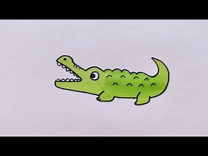How to draw crocodile/ Cute draw for kid/ Draw step by step for children.