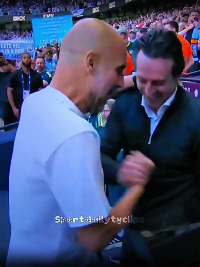 Pep Guardiola and Emery sharing a proper laugh before the match #foryou #football #clips #shorts